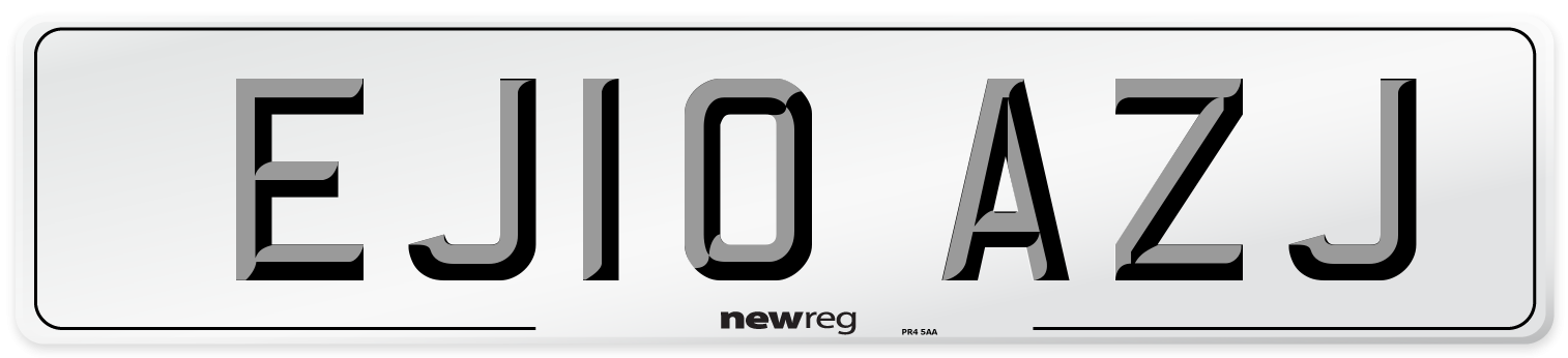 EJ10 AZJ Number Plate from New Reg